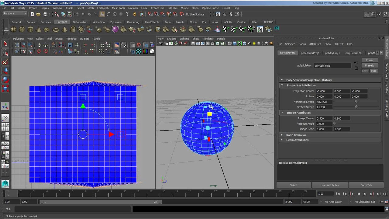 UV Projection Mapping in Maya