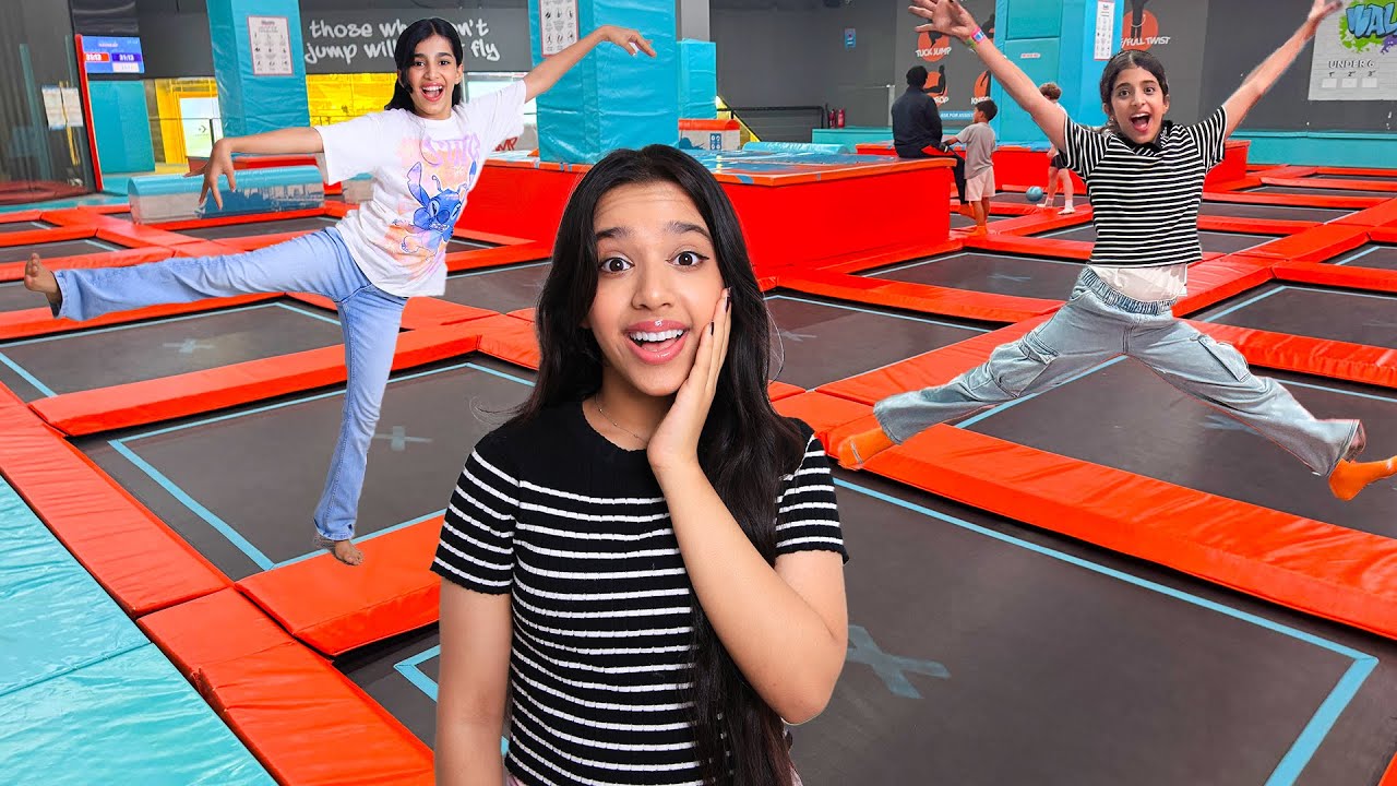 تحديات في نطاطيات  خطيره ! فريق شفا ضد فريق غزل !!! Last To Leave Trampoline Park