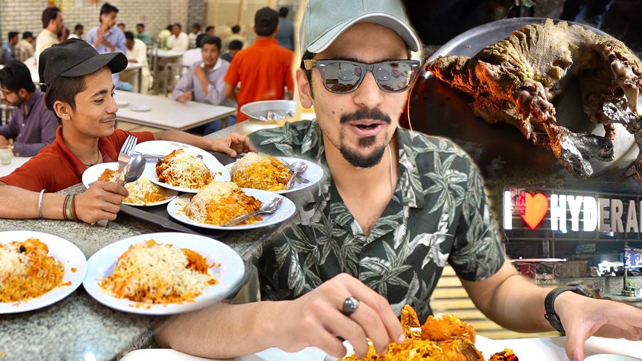 STREET FOOD IN HYDERABAD - WILD Biryani, Full GOAT Sajji & Pulao Breakfast in Sindh Pakistan