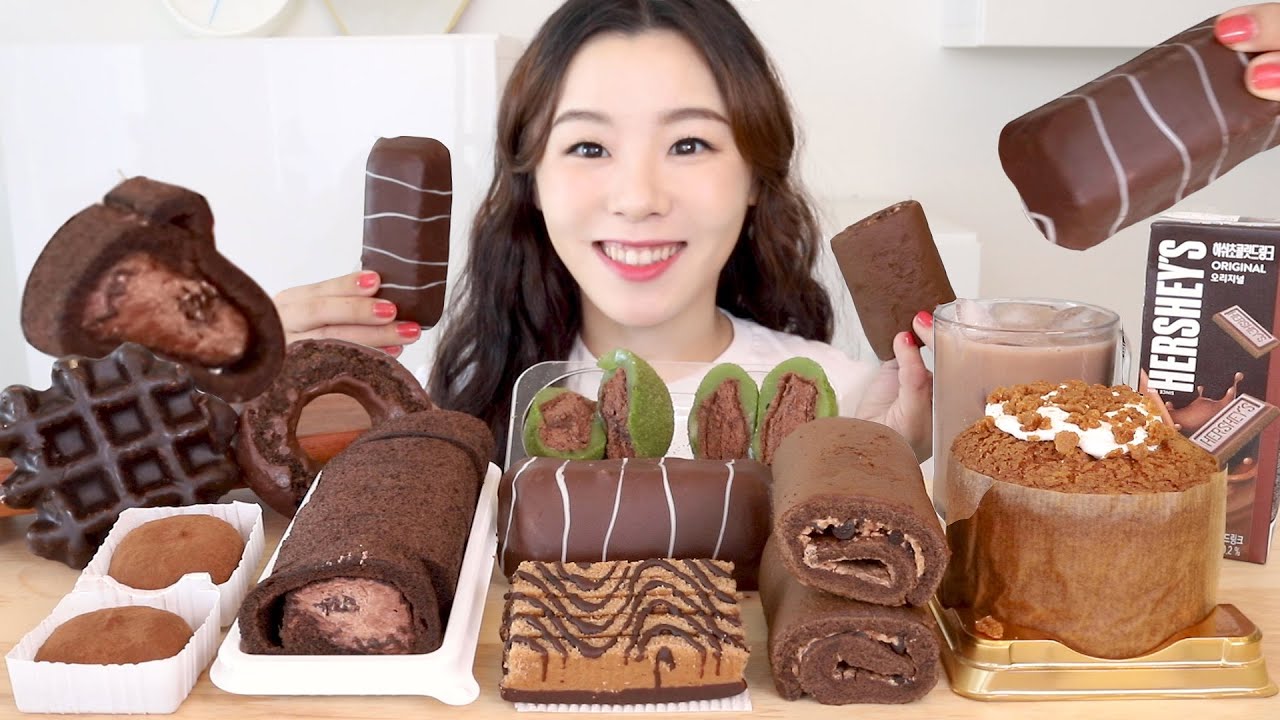 SUB) ASMR CVS Шоколадный десерт Мукбанг 🍫 корейский язык Магазин Еда Шоколад Кекс Хлеб Вафли