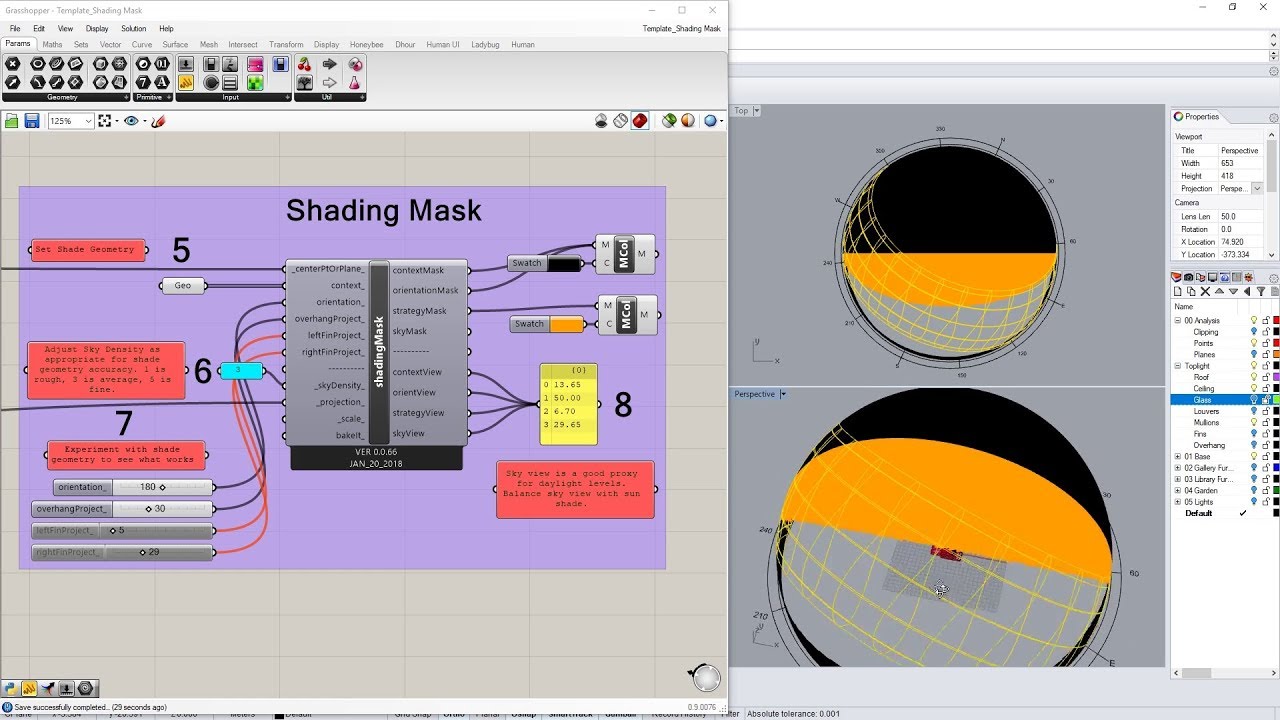 Shade Analysis Using Honeybee: Shading Masks