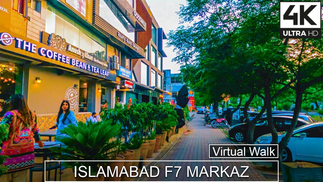4K | Islamabad Pakistan Walking Tour | F-7 Markaz / Beautiful Islamabad City