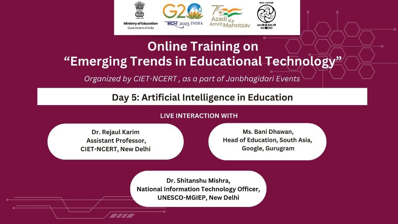 Online Training on Day 5: Artificial Intelligence in Education