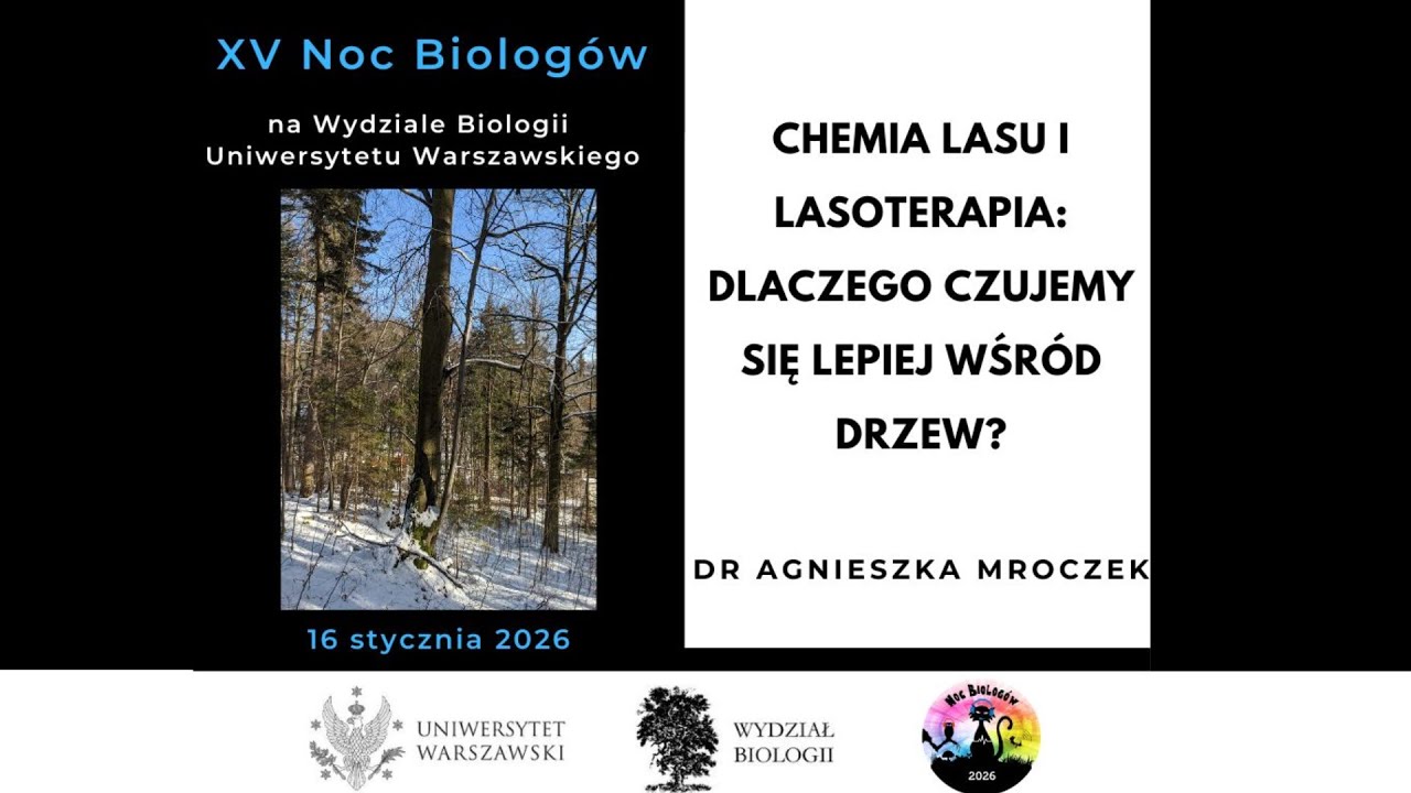 Chemia lasu i lasoterapia: dlaczego czujemy się lepiej wśr&oacute;d drzew? - dr Agnieszka Mroczek