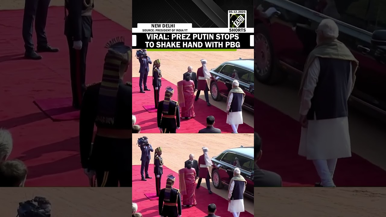 Viral Moment: Russian President Putin stops to shake hand with President's Bodyguard