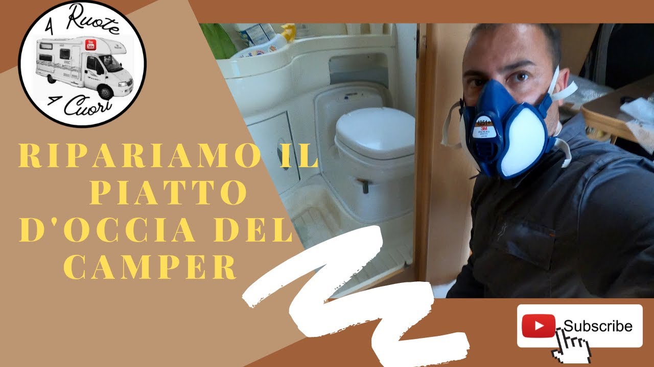 Riparazione piatto doccia camper #camper #camperfaidate #vetroresina
