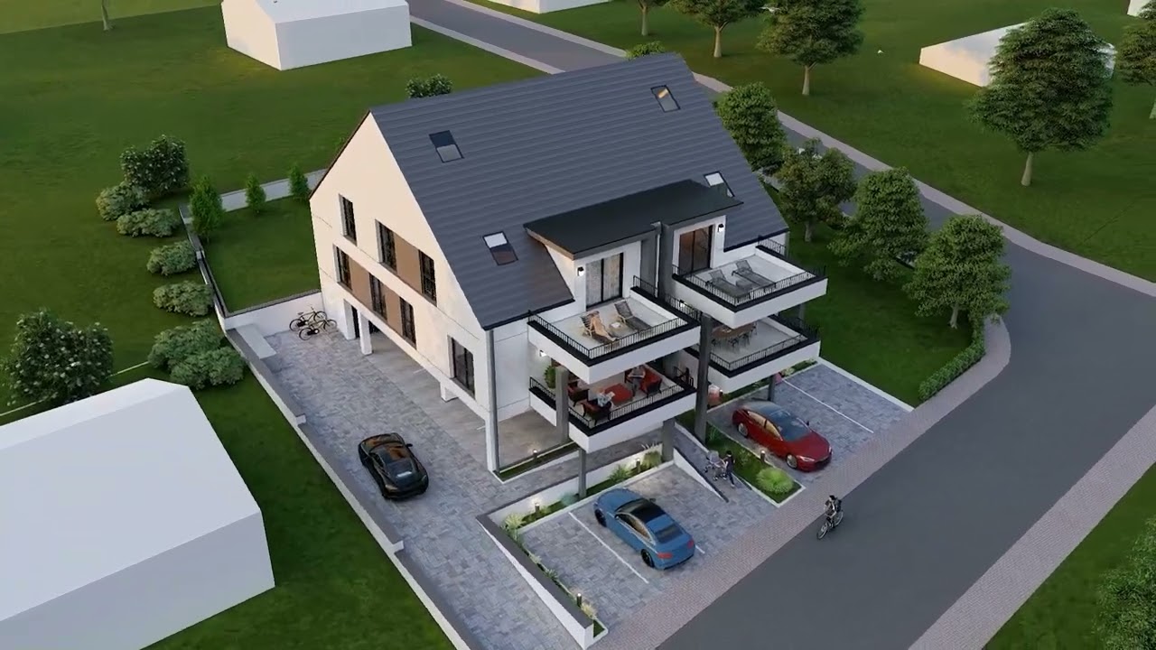 Visualisierung des Neubau eines 5-Familienhauses in Goldbach
