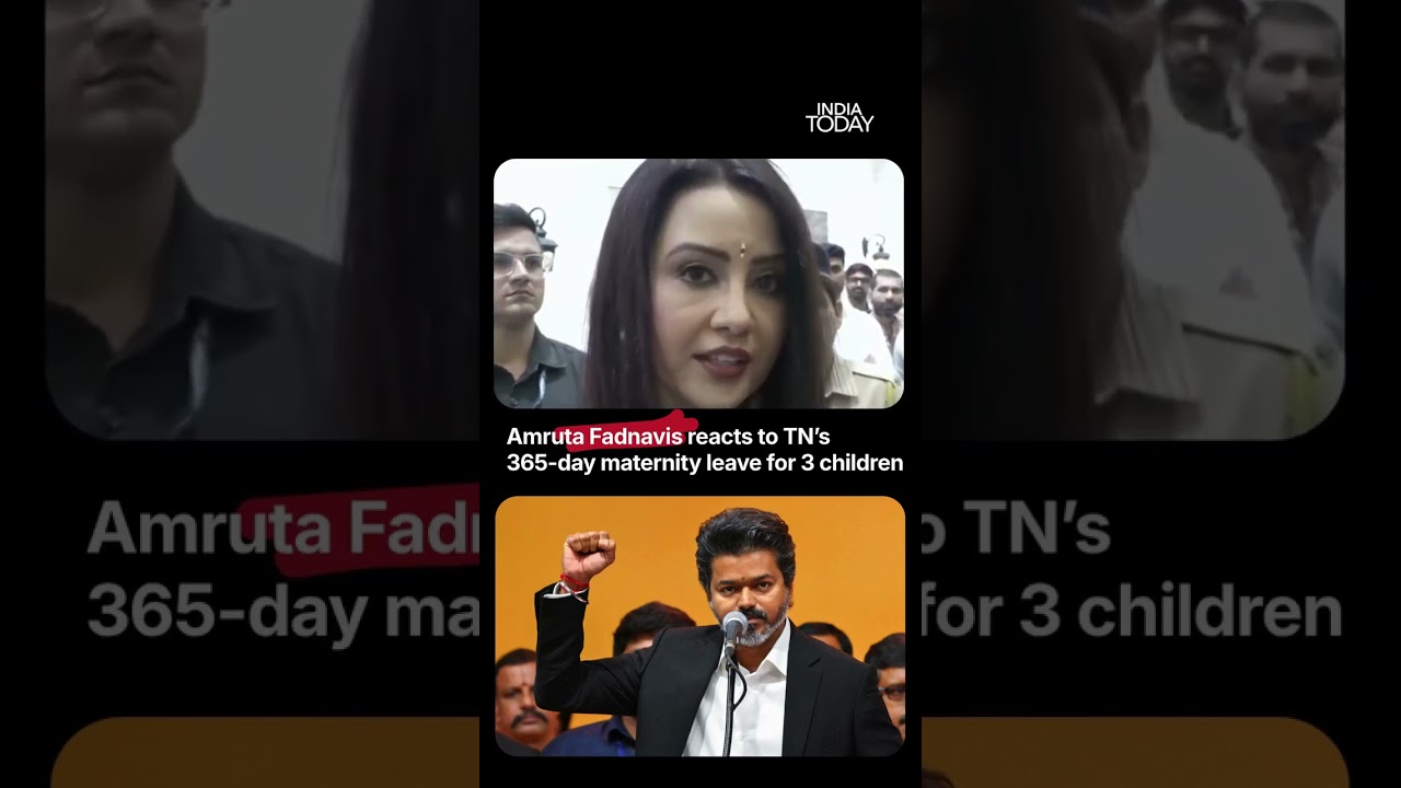 Amruta Fadnavis Reacts to CM Vijay&rsquo;s 365-Day Maternity Leave for Third Child #vijay #tvk