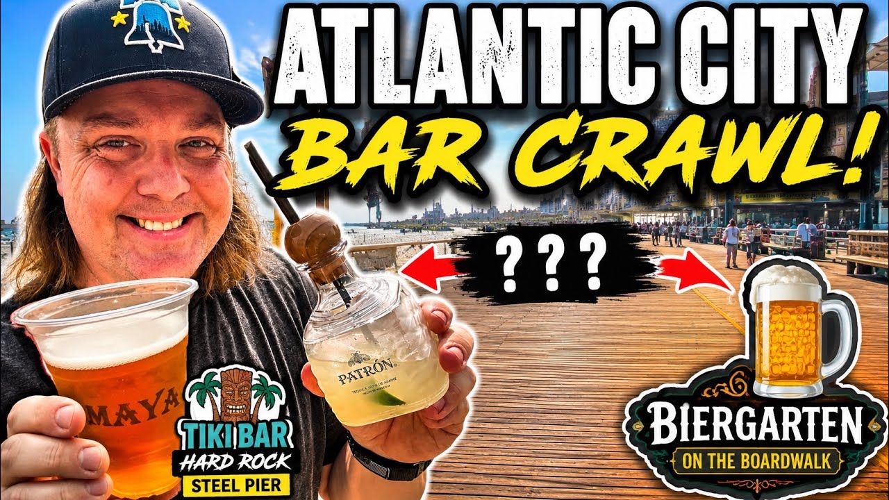 🍻 Atlantic City Boardwalk Bar Crawl | Hard Rock Tiki Bar to Biergarten!