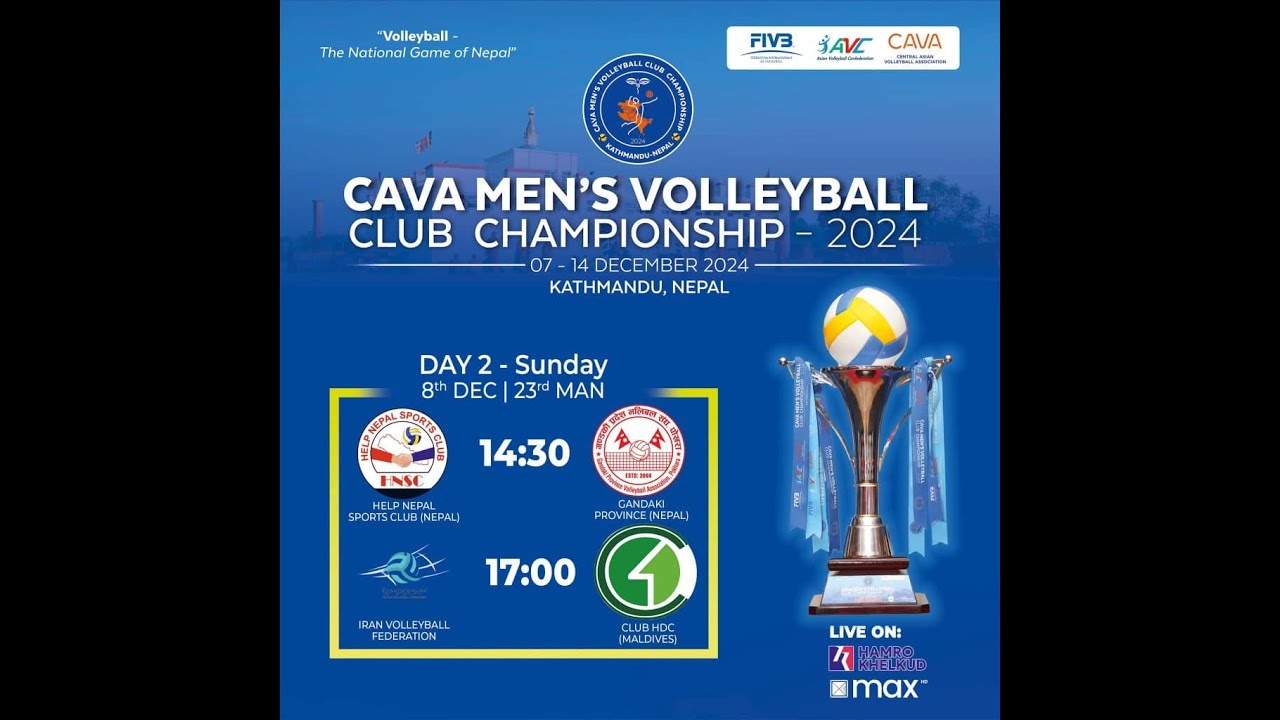 GANDAKI PROVINCE (NEPAL) - HNSC (NEPAL). CAVA Men's Volleyball Club Championship Kathmandu