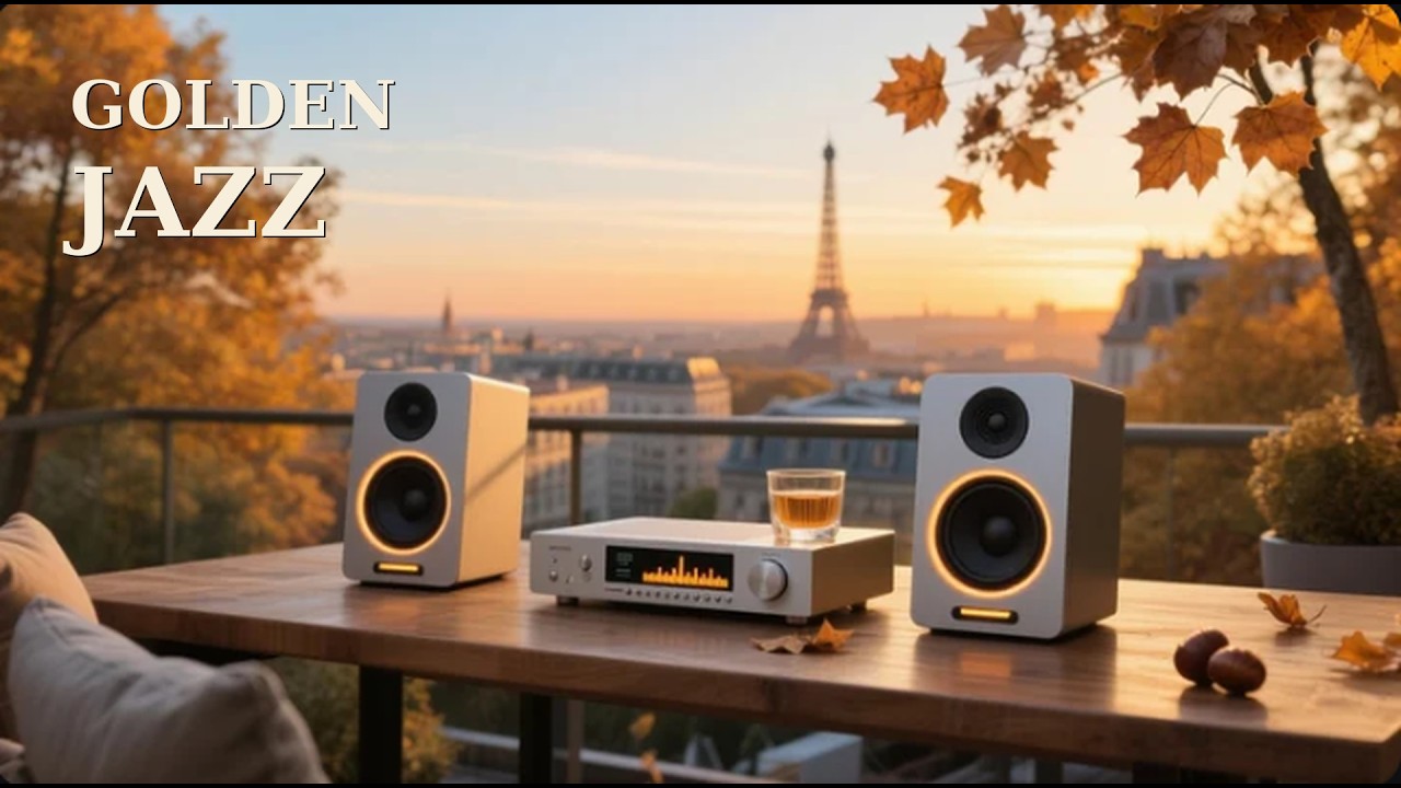 Golden Hour Jazz | Paris Balcony Caf&eacute; Ambience for Calm & Comfort