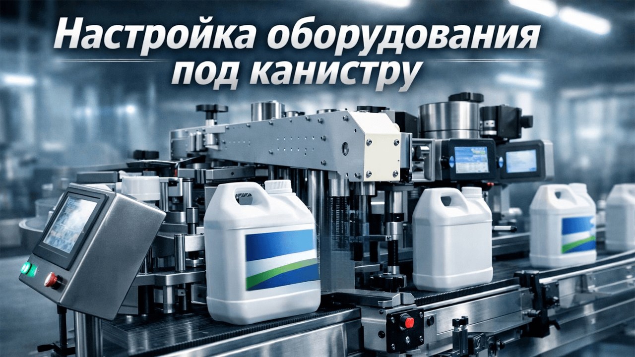 ЭТИКЕТИРОВОЧНЫЙ АВТОМАТ. Нанесение самоклеящихся этикеток на канистры