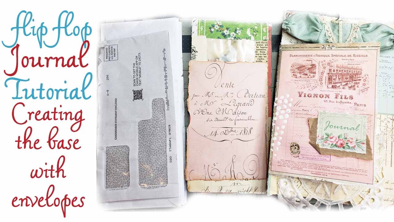 Flip Flop Journal Tutorial:  putting together the base with envelopes