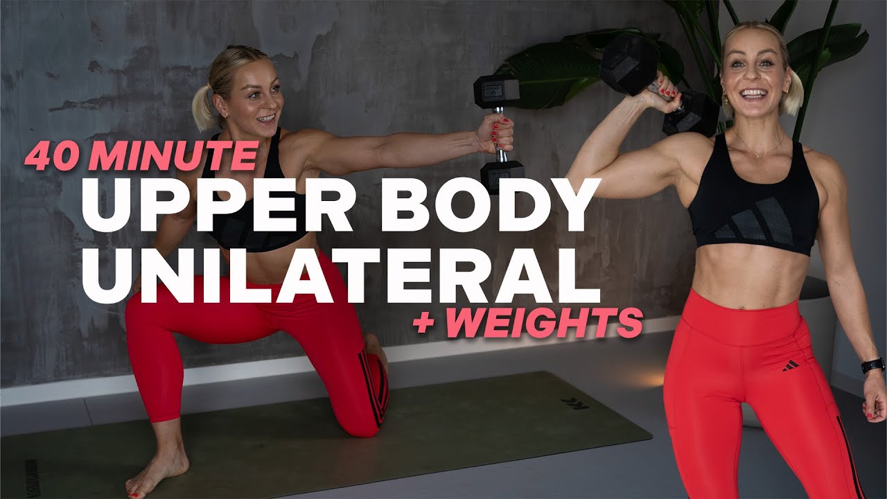40 MIN UPPER BODY UNILATERAL | Strength & Stability | WITH DUMBBELLS | With Repeat | + Finisher