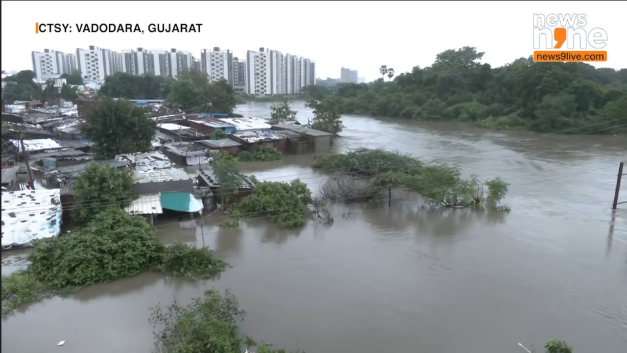 Gujarat Flood : Vadodara Flooded Due to Heavy Rain | Gujarat Crisis Update | Weather Update | News9