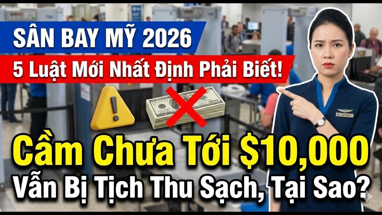 SÂN BAY MỸ 2026: Cầm Dưới $10K Vẫn Bị TỊCH THU SẠCH? 5 Luật Ngầm Đáng Sợ Ít Ai Biết!