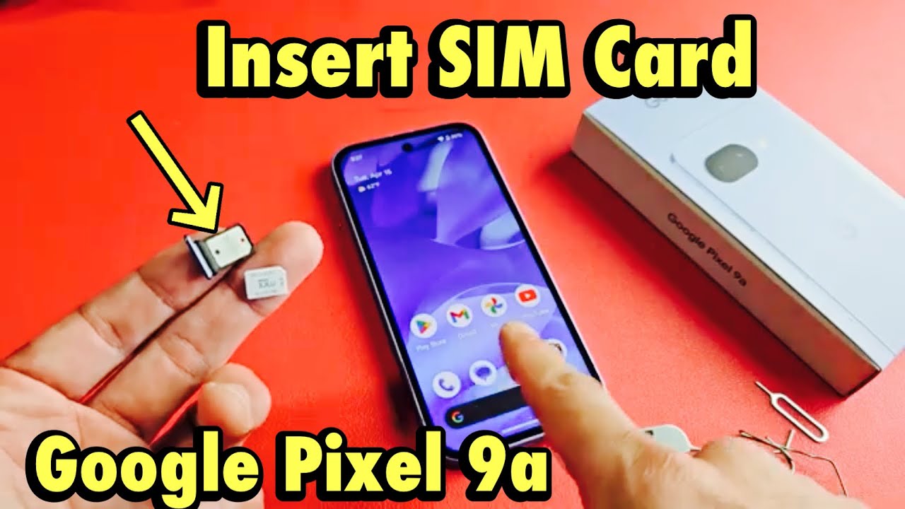Google Pixel 9a: как вставить SIM-карту
