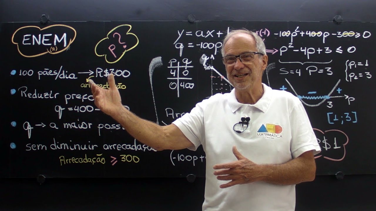 Uma padaria vende, em média, 100 pães especiais por dia e arrecada com essas (ENEM) | Prof. Fernão
