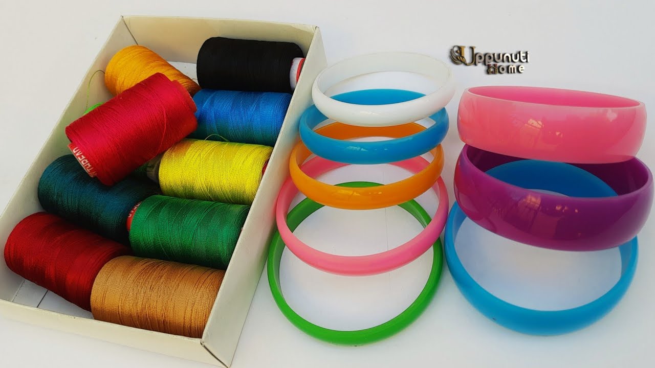 3 Beautiful Silk Thread Bangles Sets Making At Home | DIY | Silk Thread Side Bangles |uppunutihome