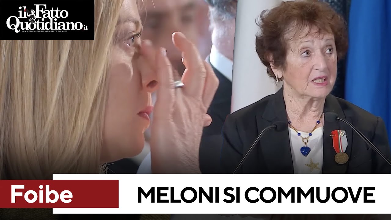 La premier Meloni si commuove durante la cerimonia delle Foibe sentendo il racconto di Egea Haffner