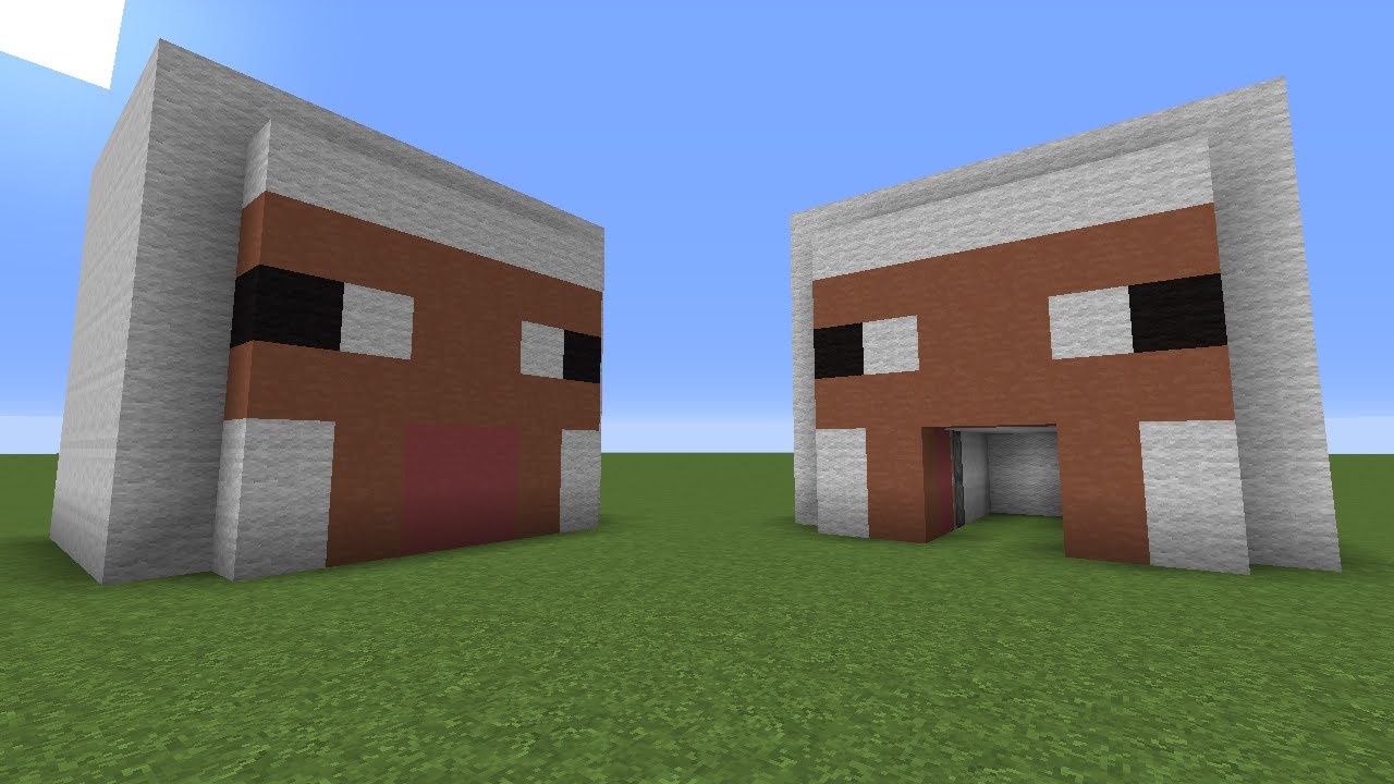 Minecraft Tutorial - Sheep Head With Redstone Flush Piston Door