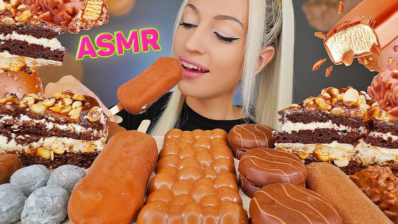 ASMR EATING CHOCOLATE, ICE CREAM, MILKA, CAKE, MOCHI, CANDY BARS, 초콜릿 디저트 (DESSERT) MUKBANG 먹방, 4K