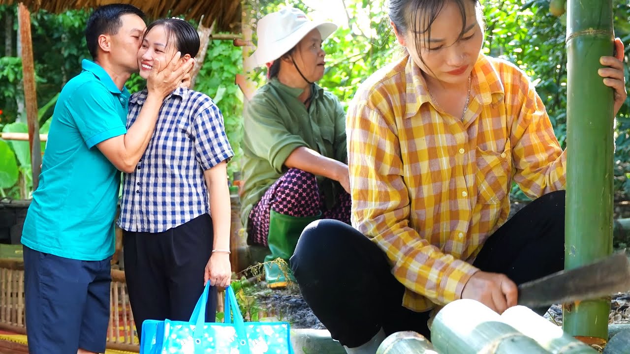 Family Work: AN & Daughter Visit Her Parents and Build Bamboo House - TAN Take Cares of Farm