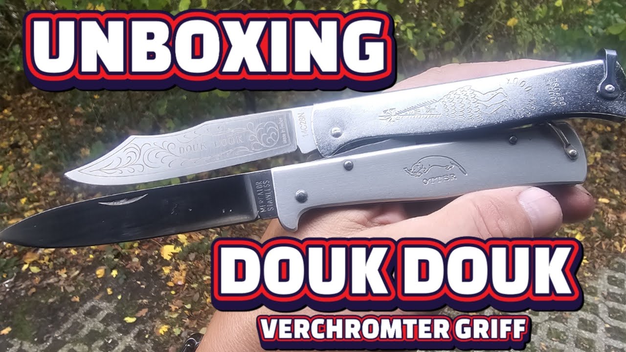 🇩🇪 UNBOXING: DOUK DOUK MESSER verchromterGriff u. Besuch vom Otter Mercator / Low Budget Messer?
