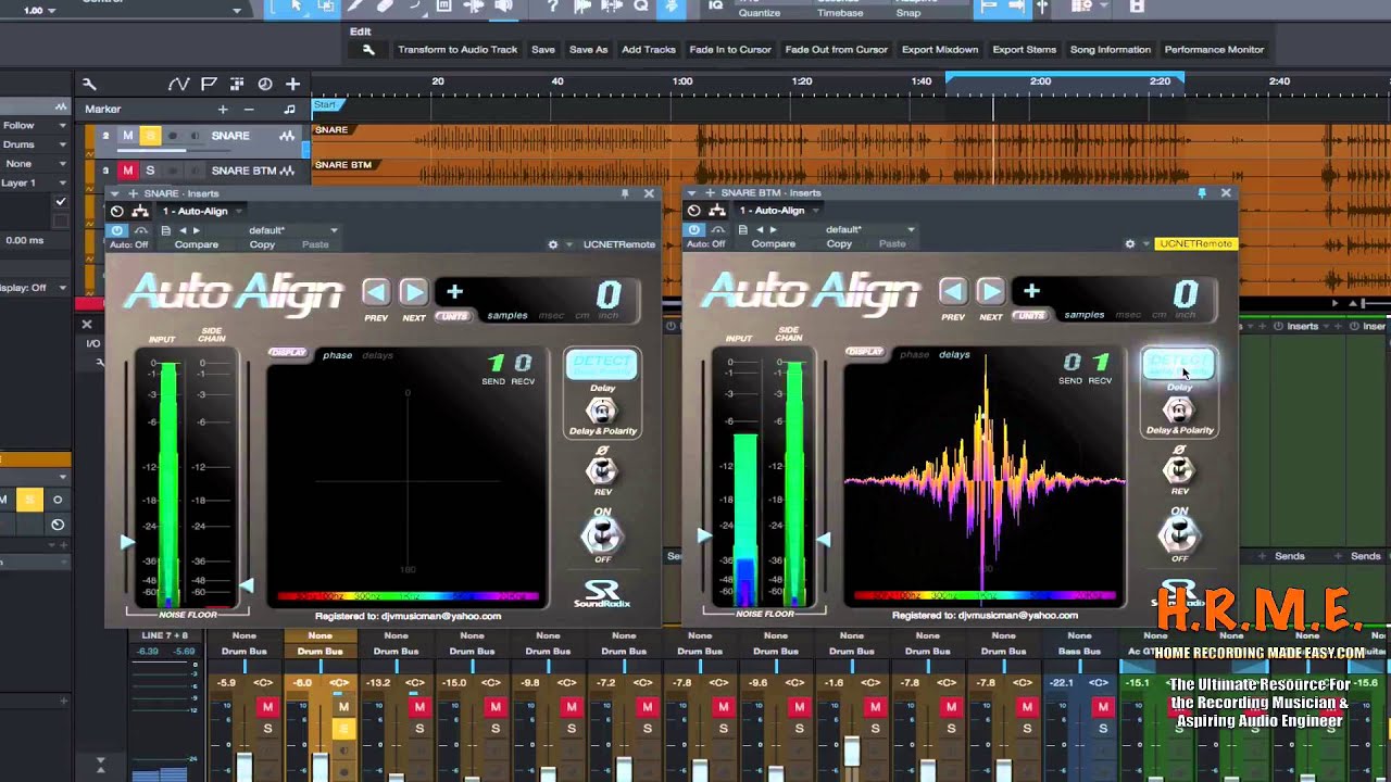 How To Use Auto Align By Sound Radix In PreSonus Studio One