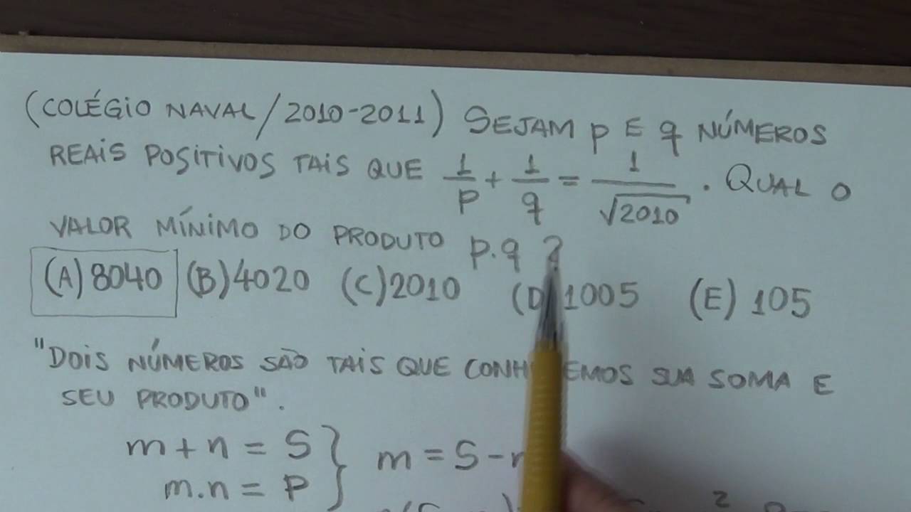 Colégio Naval 2010 - Questão de Álgebra