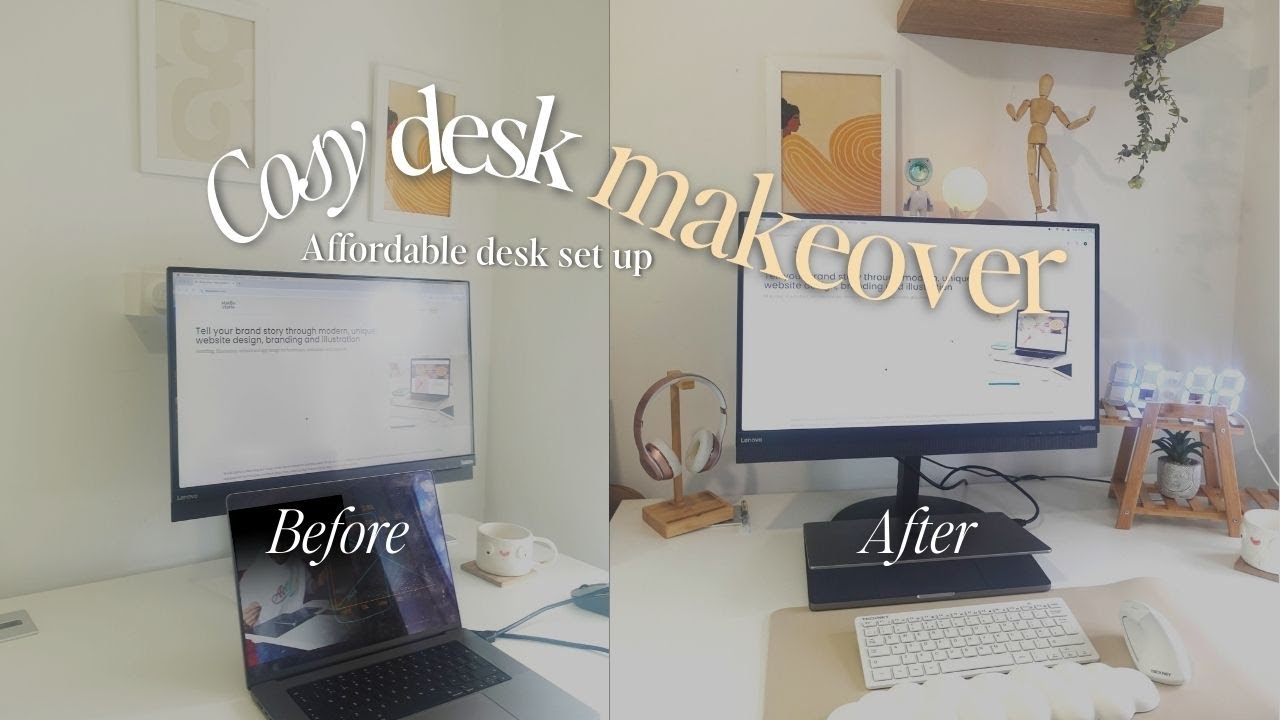 Cosy Desk Makeover | Affordable Desk Set Up | Cosy Aesthetic