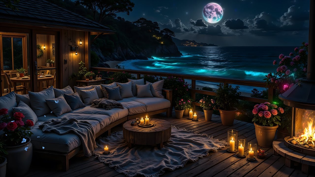 (NO ADS) Night Ocean Sounds for Deep Sleep - Instant Calm - Relax Body & Mind Completely