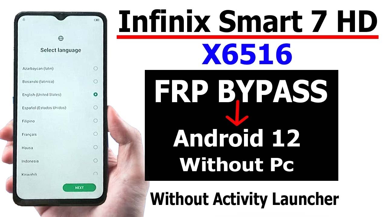 BYPASS FRP ON Infinix Smart 7 HD X6516 | Android 12 | Infinix Smart 7 HD FRP BYPASS Without Pc