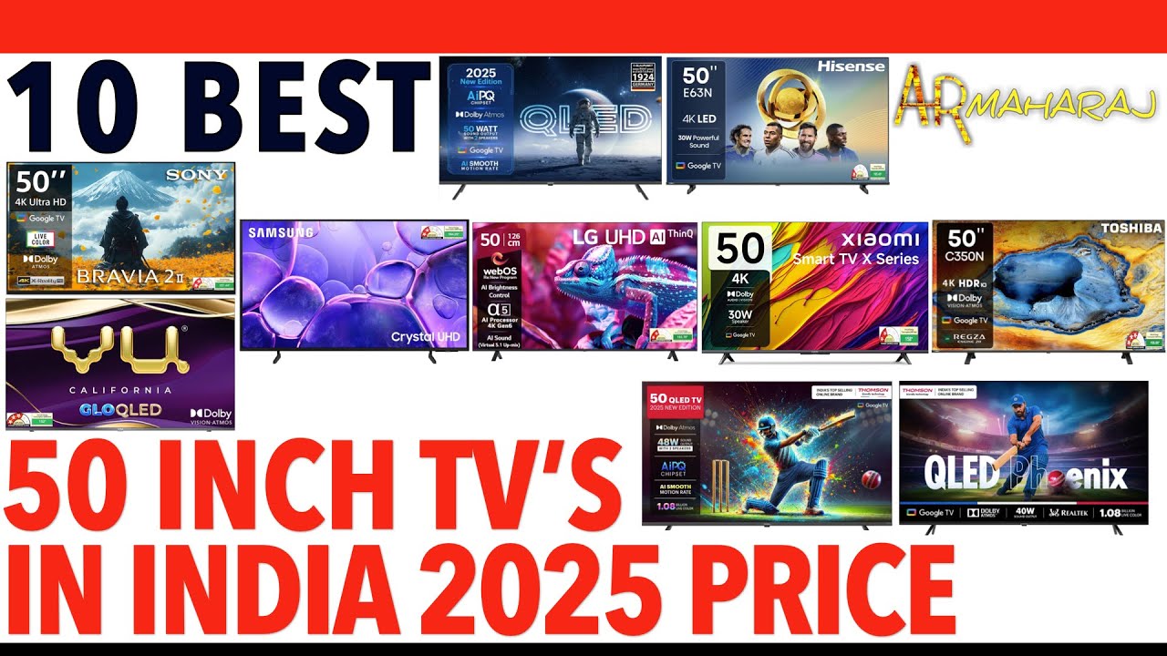📺 Top 10 Best 50 Inch 4K Smart TV's iN India 2025 | ✨ 50 Inch Tv Price |  Sony, Vu, Xiaomi, LG