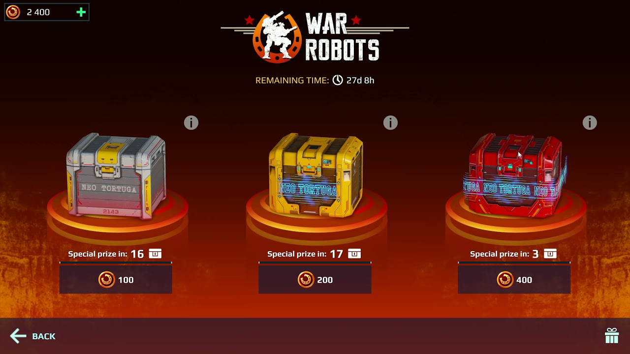 Neo Tortuga Event Special Delivery and Superchest... War Robots(Steam)