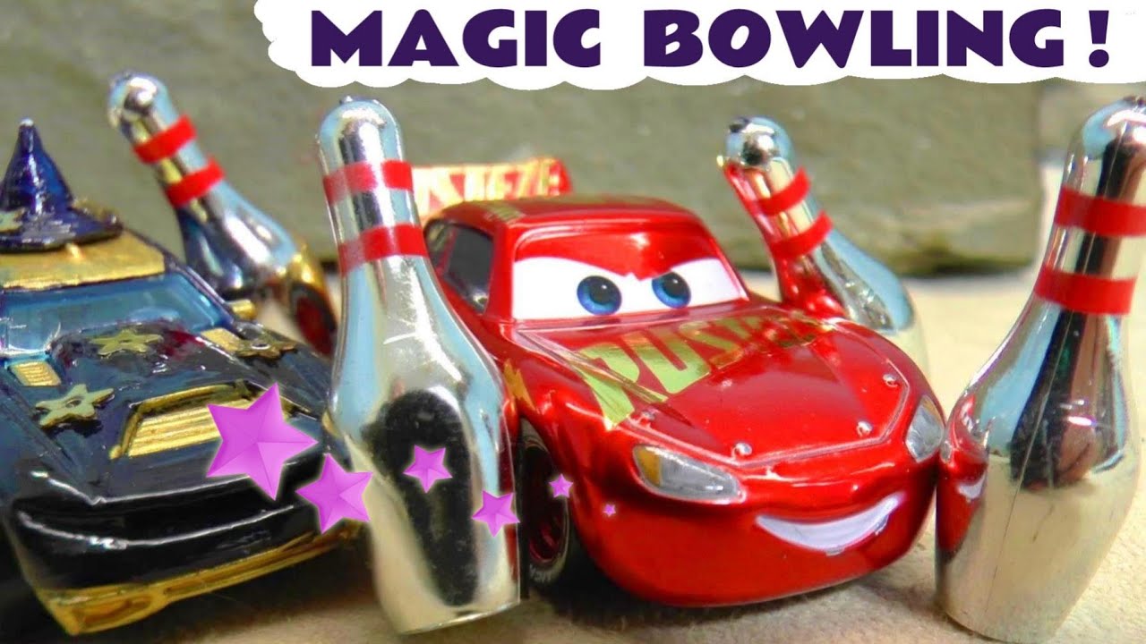 Toy Cars Magic Bowling With Wizard Funling