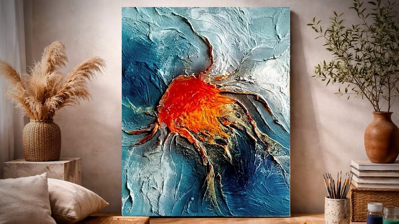 Mastering Textured Abstract: Blazing Acrylic Palette knife Art