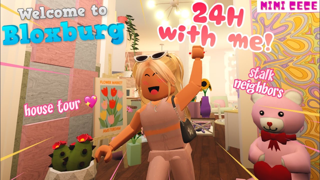 MimiCeceVlog #25 24H SỐNG TRONG BLOXBURG (ROBLOX) CÓ GÌ HAY⁉️😱 | House tour 💖 A DAY IN BLOXBURG!
