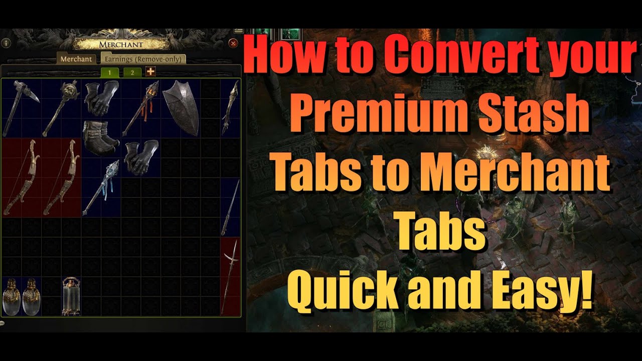 POE2: How to Convert You Premium Stash Tabs to Merchant Tabs Quick and Easy!