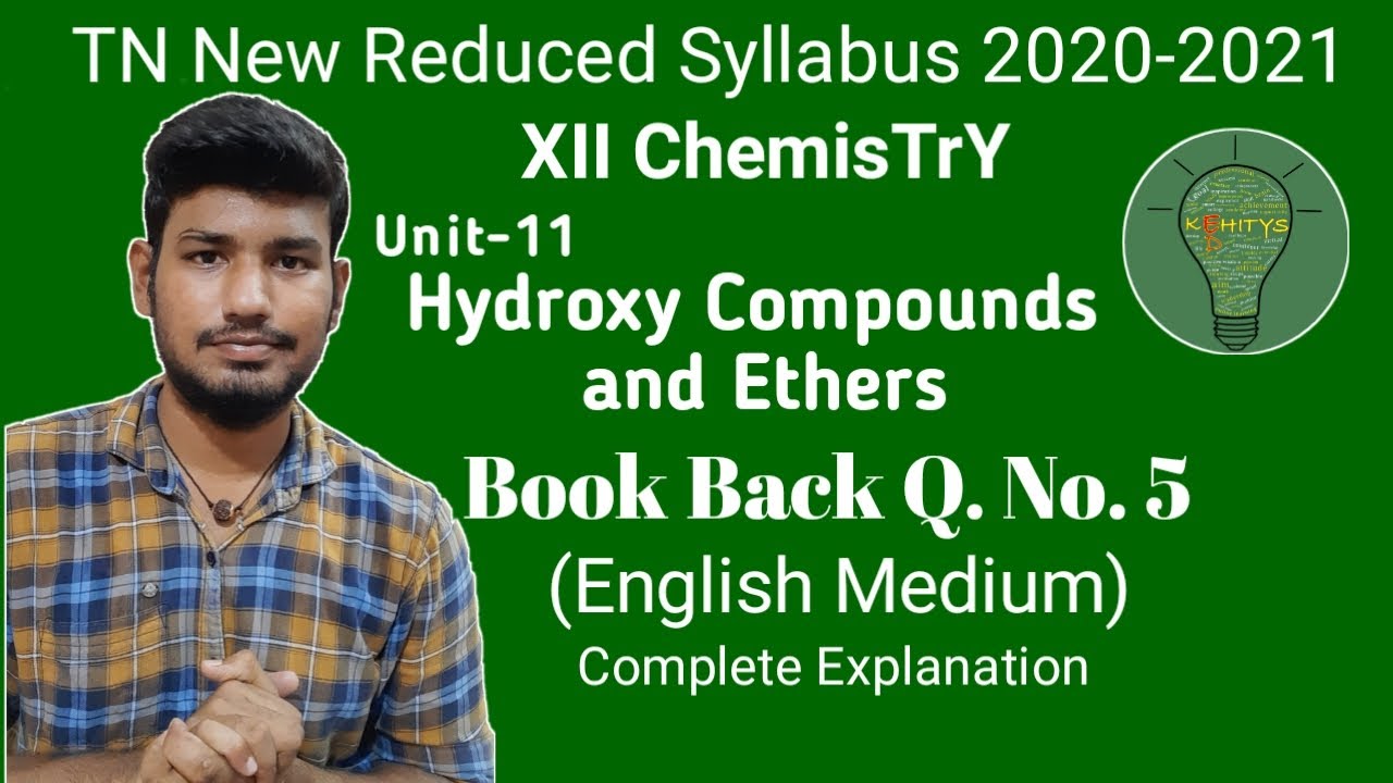 Class 12 ChemisTrY | Unit-11 Book back Q.No.5 | English medium | SaravananTK | Ed kehitys | Tamil