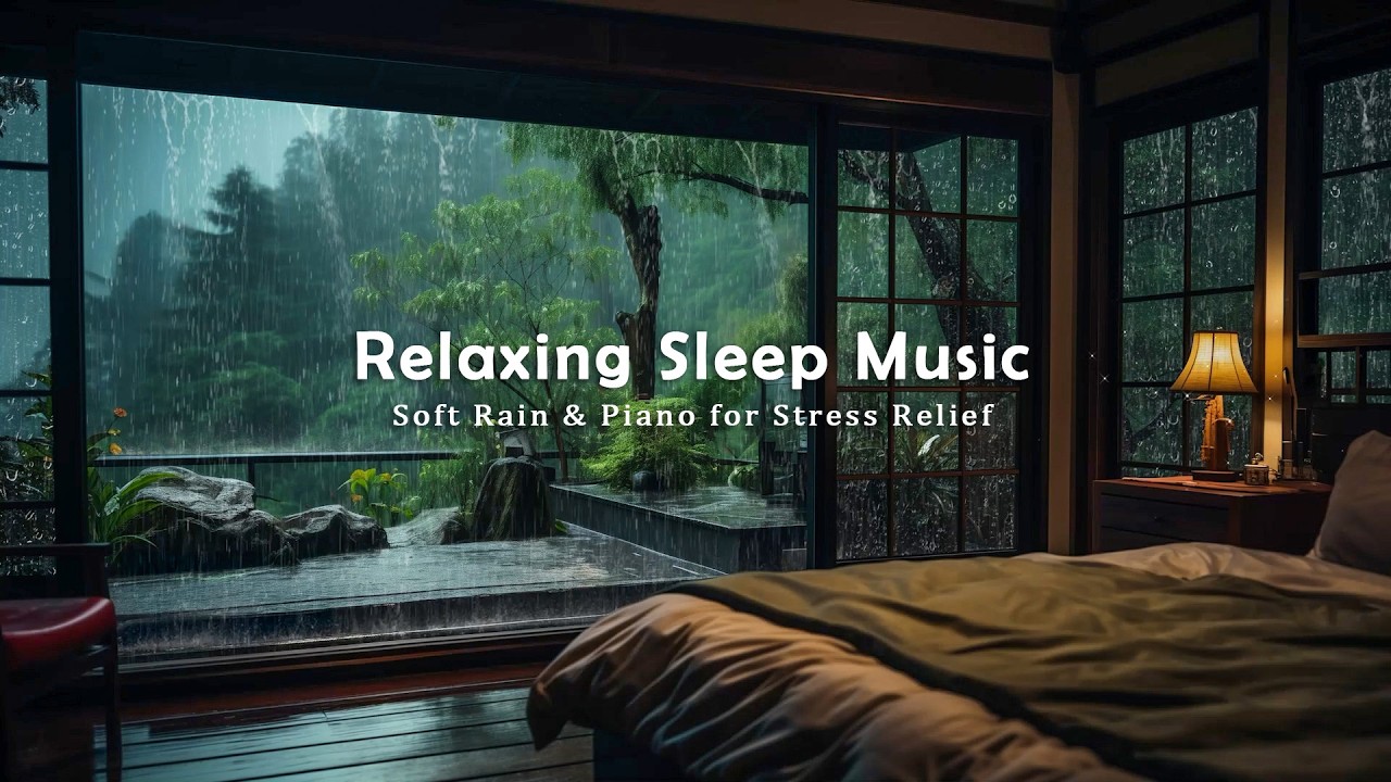 Relaxing Sleep Music with Soft Rain - Peaceful Bedroom Atmosphere for Stress Relief and Deep Rest