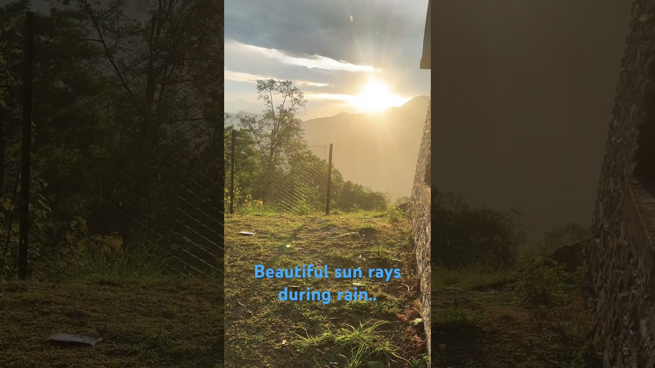 Beautiful sun rays and rain together ❤️❤️🙏