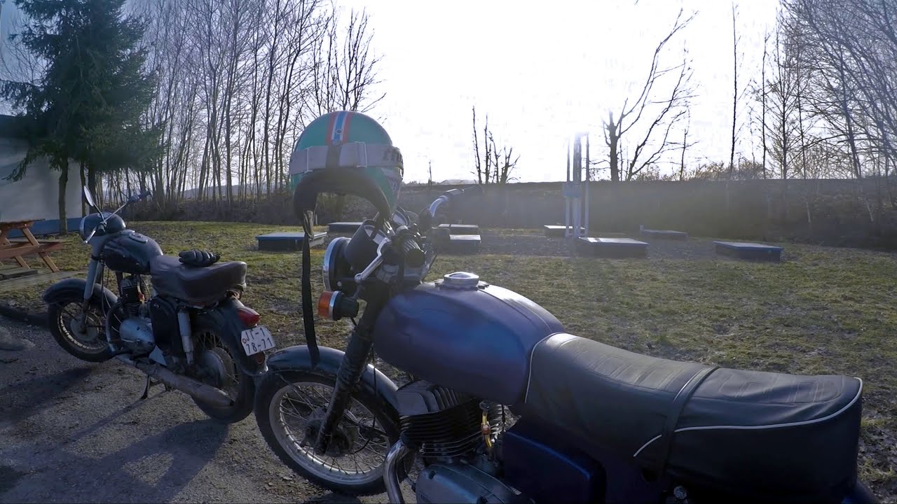 JAWA 250/353 první jízda po zimě, studený start / ČZ 350/472-6, zajíždění po GO / Málem jsem nedojel