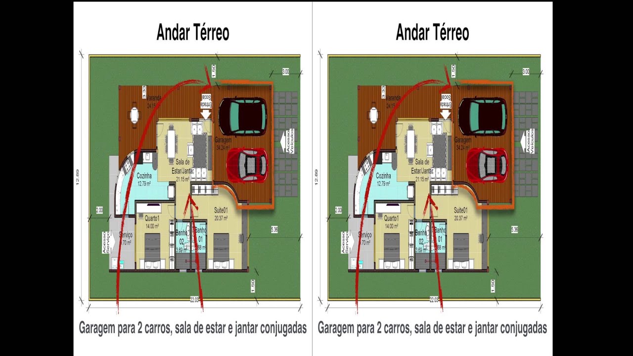 [3D] Projeto de Casa - Vers&atilde;o A do C&oacute;d. 113 - C&oacute;d. 131 - Google Cardboard | Soprojetos.com.br