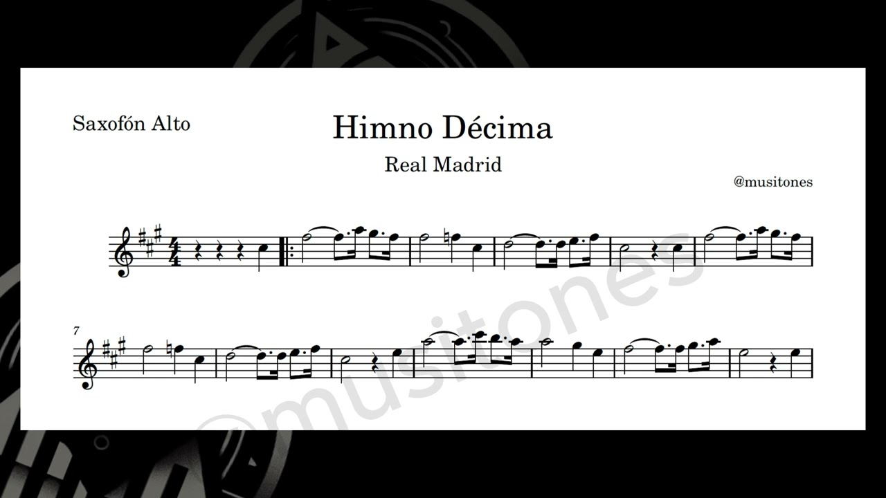 Himno Décima partitura para Saxofon Alto