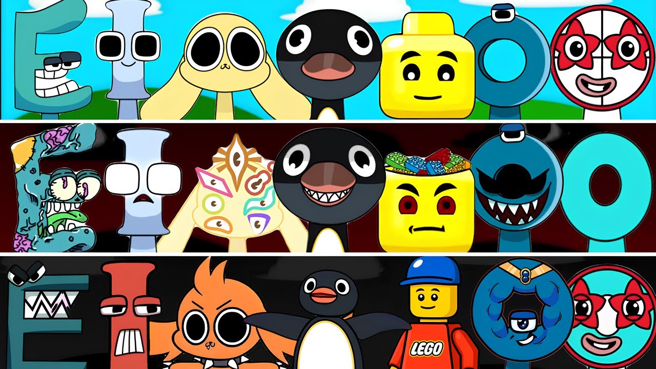 Incredibox Sprunki OC Phase 1 to Phase 3 NOTNOT Penguin, Chikn Nuggit, Lego, i (Alphabet Lore)