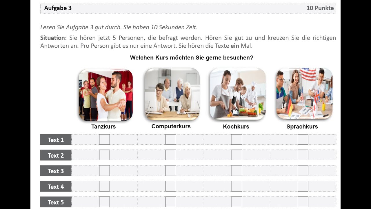 ÖSD A1 Modellsatz Nr. 16 - HÖREN (AUFGABE 1/2/3) !NEU!