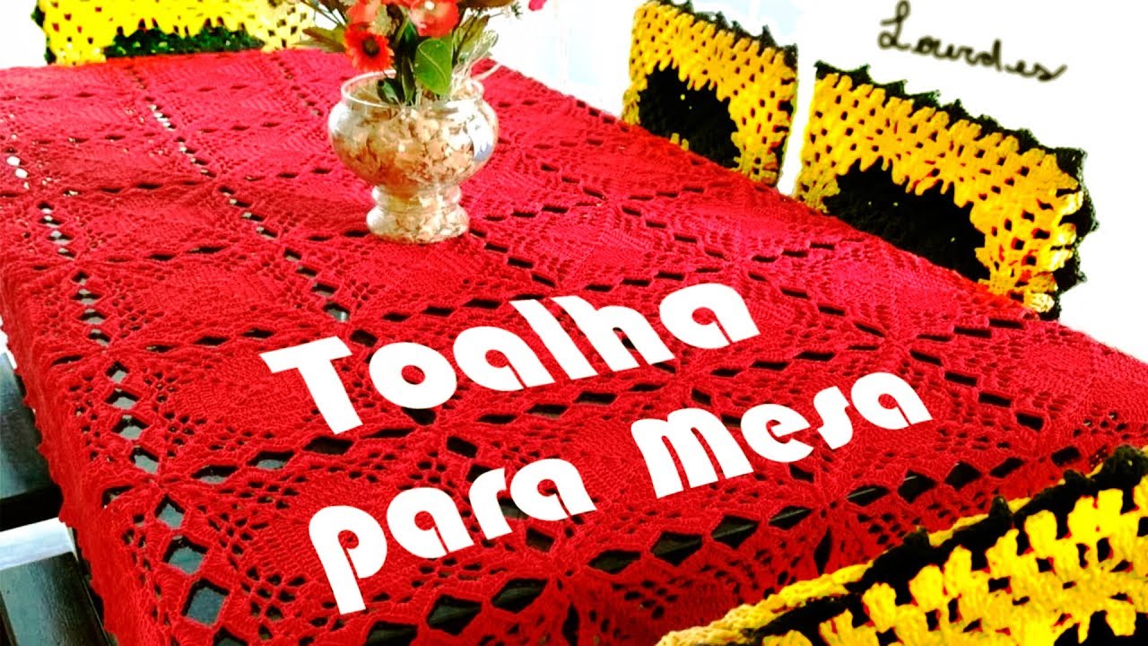 toalha de mesa quadrada em crochê