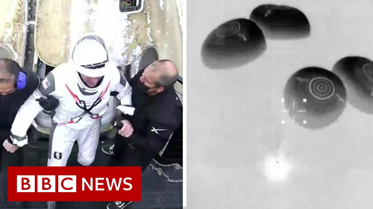 Nasa astronauts make first night landing in 53 years in SpaceX capsule - BBC News