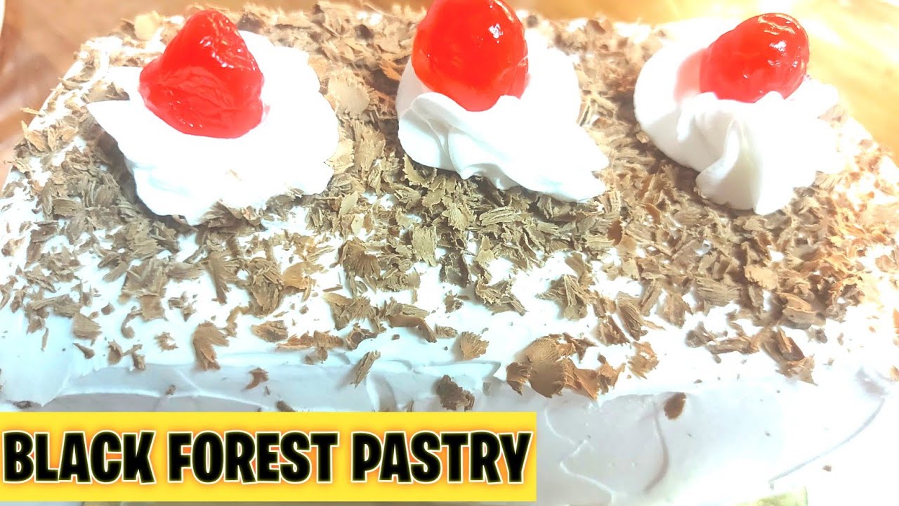 black forest pastry | chocolate pastry |homemade pastry |easy cake pastry |black forest cake slice